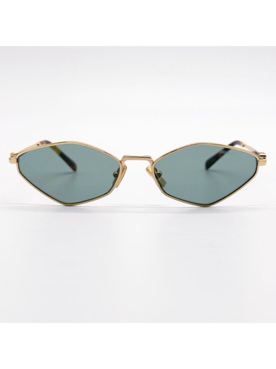 NEW MIU MIU SUNGLASSES MU56ZS 5AK04M WOMEN GOLD/GREEN MU 56ZS, SMU 56Z EYEWEAR main image 6